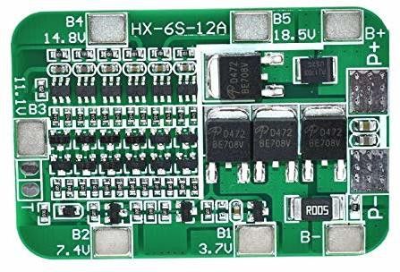 electrolight 6S 12A 24V PCB BMS Protection Board For 6 Pack 18650 Li-ion Battery Cell Module Multipurpose Controller-picture-33