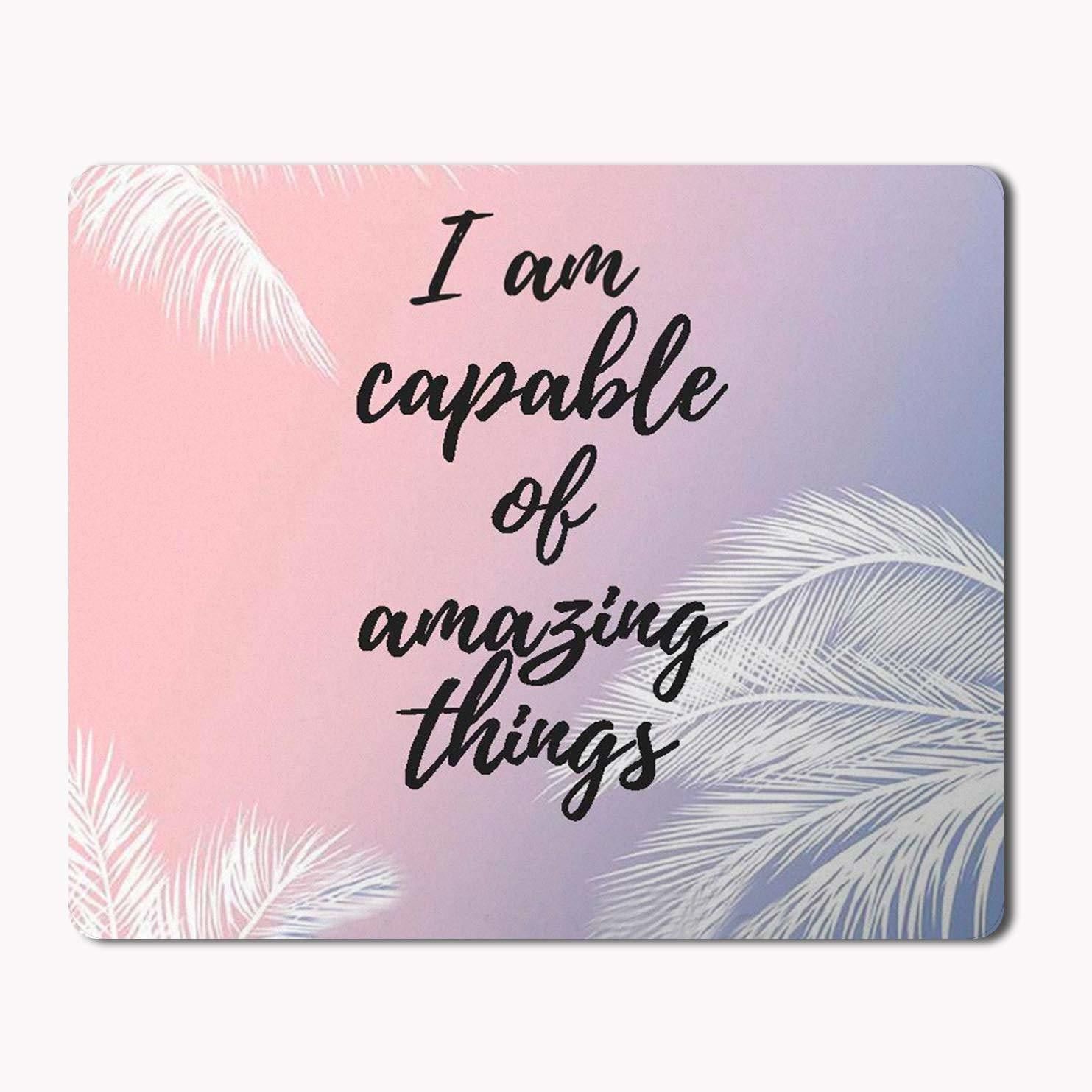 ZORI I AM CAPABLE OF AMAZING THINGS - MOTIVATIONAL QUOTE Printed Mouse Pad for Gaming Computer, Laptop, PC Mouse Pad Mousepad-image-6