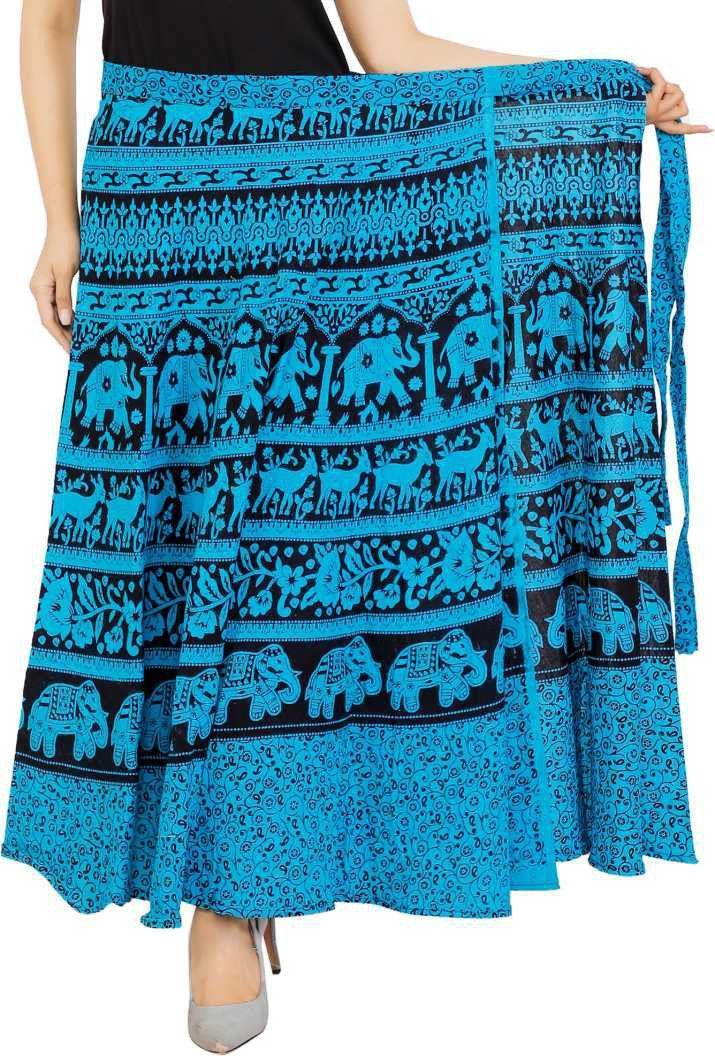 Women Printed Wrap Around Multicolor Skirt-image-24