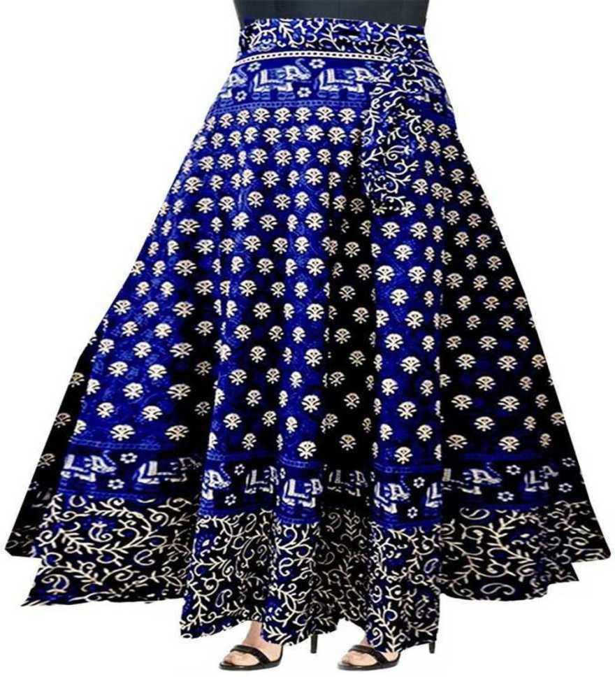 Women Animal Print Wrap Around Multicolor Skirt-image-44