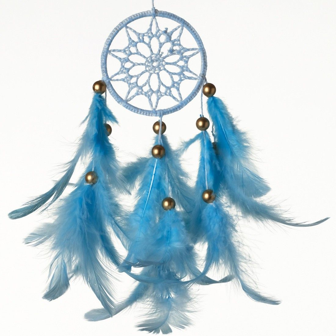 Rooh Dream Catcher ~ Baby Blue Crochet Car Hanging ~ Handmade Hangings for Positivity (Can be used as Home Décor Accents, Wall Hangings, Garden, Car, Outdoor, Bedroom, Key chain, Meditation Room, Yoga Temple, Windchime) Plastic Dream Catcher-image-12