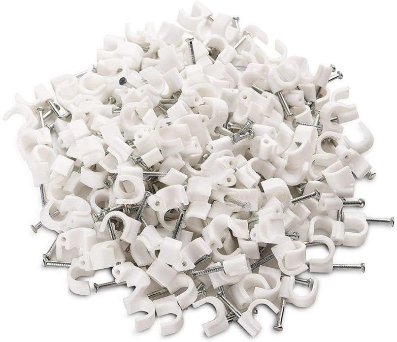 Skc Wire Fastener Circle Cable Clips with 5 mm Diameter, Set of 100 Pieces Cable Protector-image-10