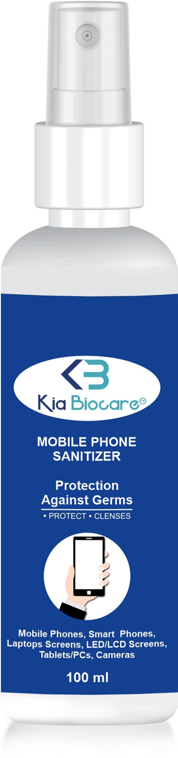 kia biocare mobile phone sanitizer spray protection against germs - 100ml for computers, gaming, laptops, mobiles