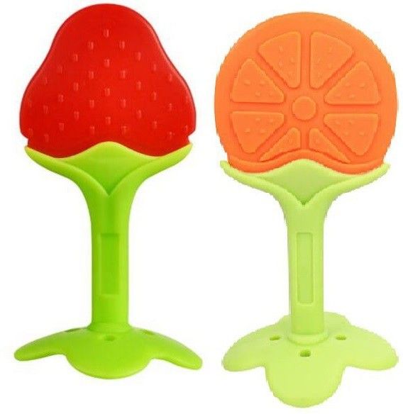 Baby Teething Toys Soft and Natural Fruit Shape Teether for Baby/Toddlers/Infants/Children BPA Free/Natural/Organic/Teethers Includes Hygienic Case-Pack of 2 Teether-image-32