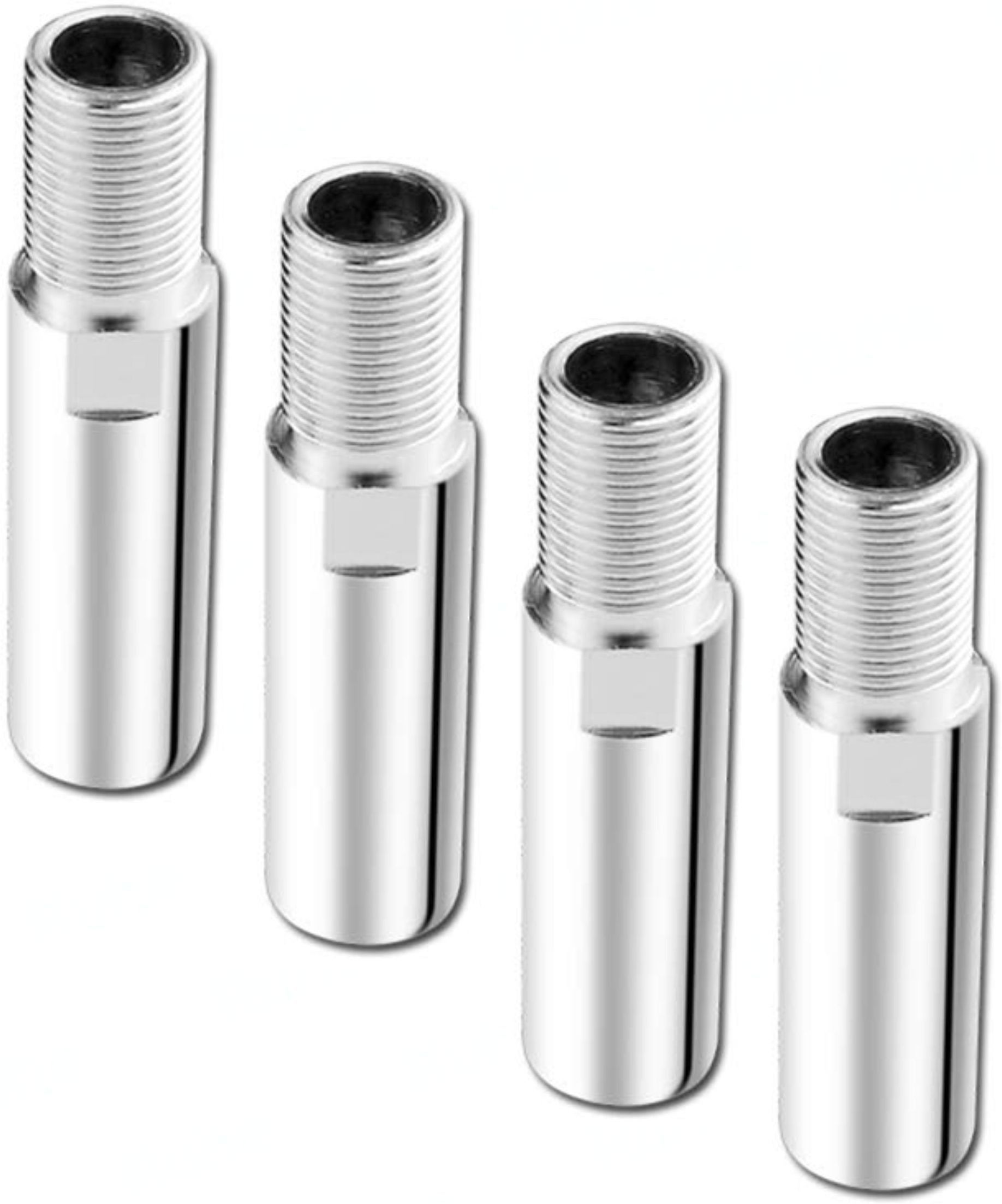 Full Brass 4 Inch Extension Nipple for Pipe Fittings Set of 4 (Chrome Finish) Faucet Nozzle-image-14