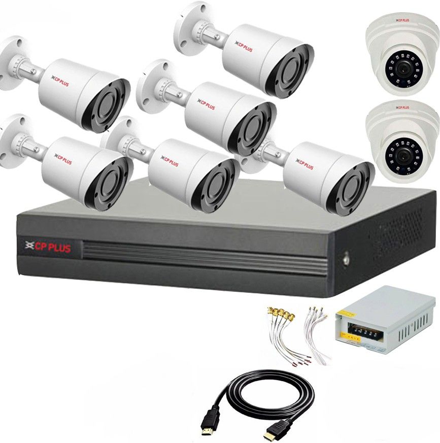 CP PLUS 8 Channal HD DVR 1080p 1Pcs,Outdoor Camera 2.4 MP 6Pcs,Indoor Camera 2.4 MP 2Pcs,Power Supply 1Pcs,combo set Security Camera-picture-11