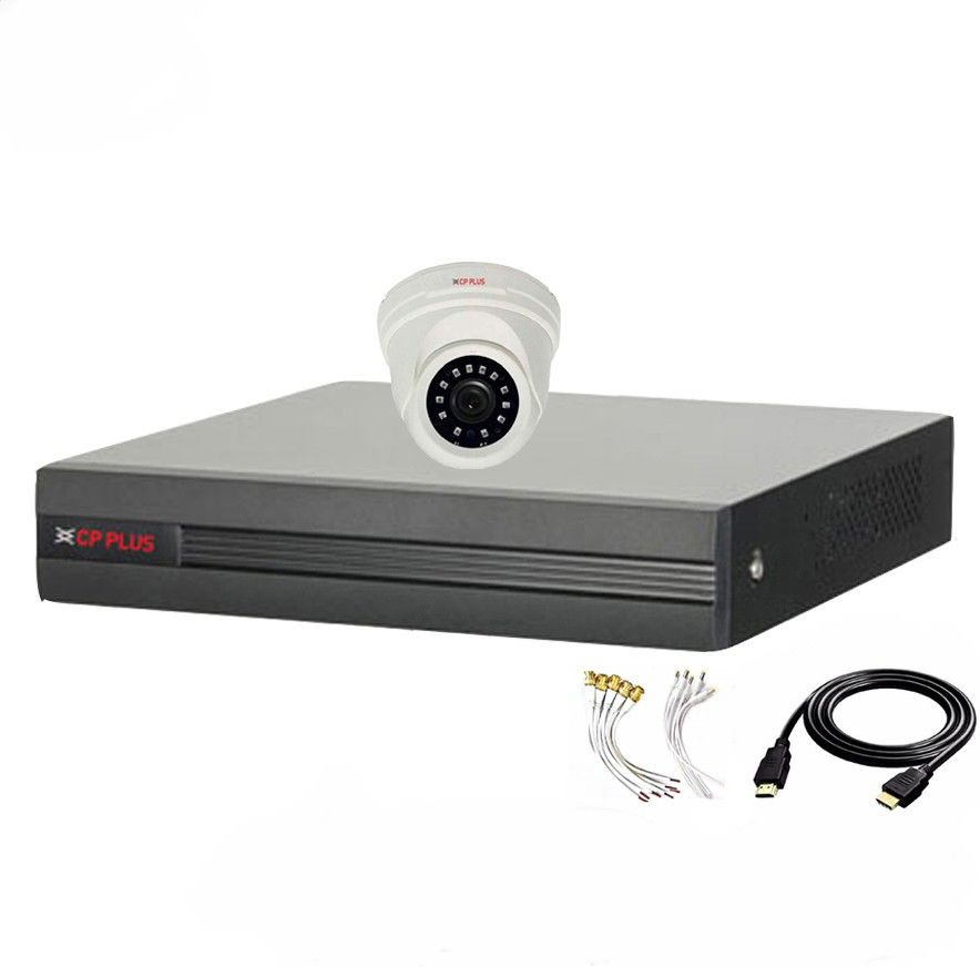 CP PLUS 4 Channal HD DVR 1080p 1Pcs,Indoor Camera 2.4 MP 1Pcs,HDMI cable 1Pcs,Bnc & Dc connectors,combo set Security Camera-image-0