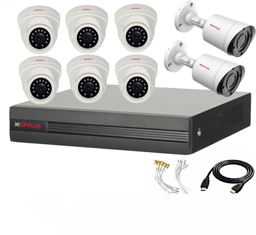 CP PLUS 8 Channal HD DVR 1080p 1Pcs,Outdoor Camera 2.4 MP 2Pcs,Indoor Camera 2.4 MP 6Pcs,HDMI cable 1Pcs,Bnc & Dc connectors,combo set Security Camera-picture-19