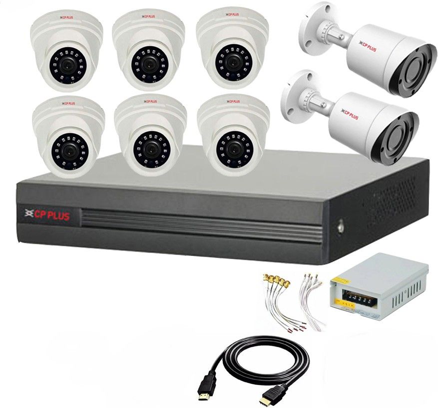 CP PLUS 8 Channal HD DVR 1080p 1Pcs,Outdoor Camera 2.4 MP 2Pcs,Indoor Camera 2.4 MP 6Pcs,Power Supply 1Pcs,combo set Security Camera-image-24