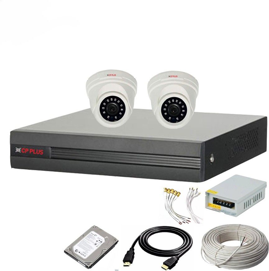 CP PLUS 4 Channal HD DVR 1080p 1Pcs,Indoor Camera 2.4 MP 2Pcs,500 GB Hard Disk,Full combo set Security Camera-image-10
