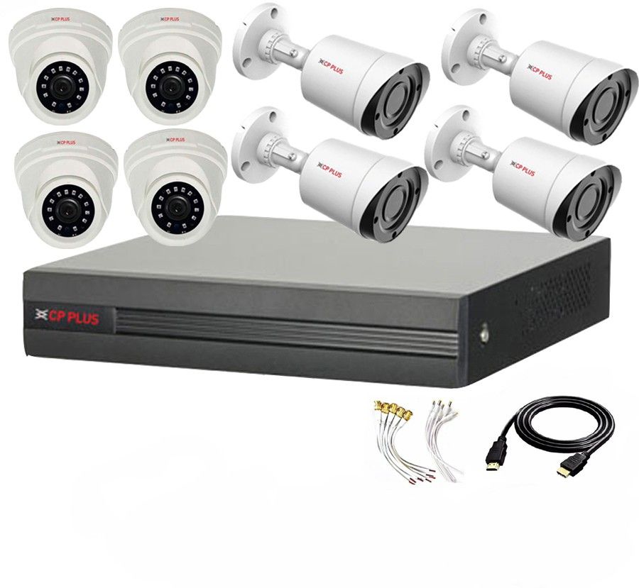 CP PLUS 8 Channal HD DVR 1080p 1Pcs,Outdoor Camera 2.4 MP 4Pcs,Indoor Camera 2.4 MP 4Pcs,HDMI cable 1Pcs,Bnc & Dc connectors,combo set Security Camera-image-5