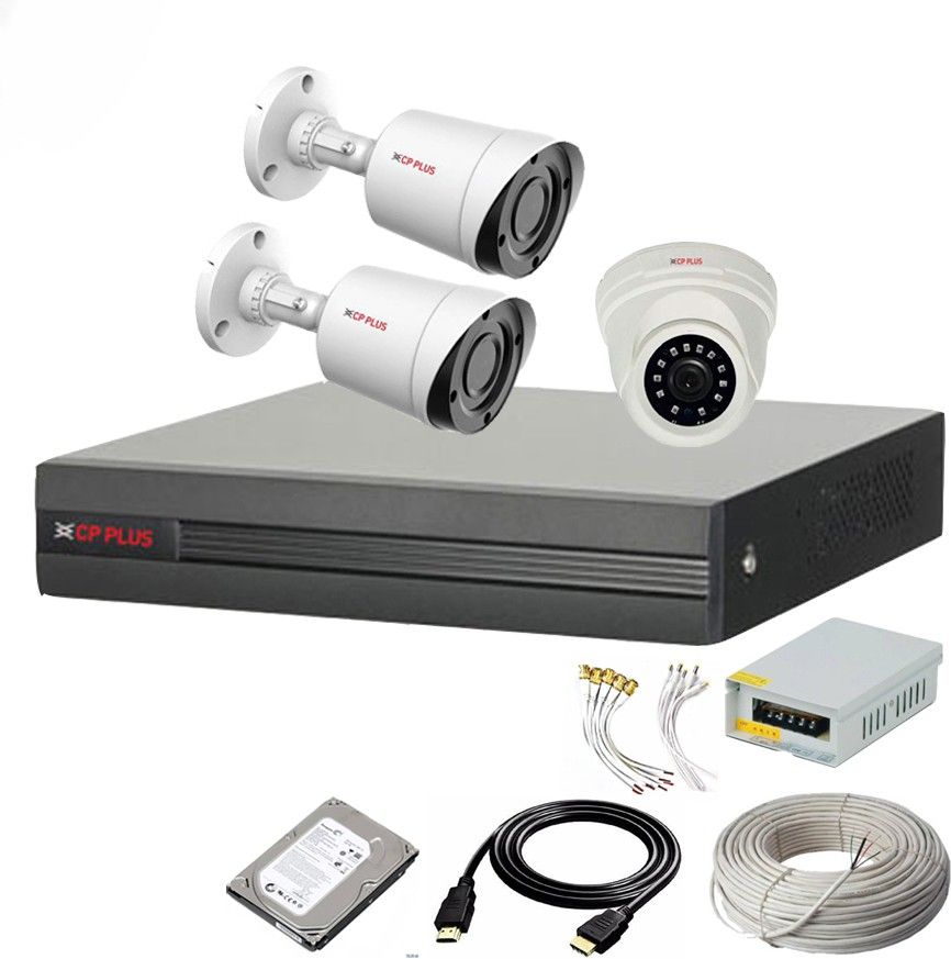 CP PLUS 4 Channal DVR 1Pcs,Outdoor Camera 2.4 MP 2Pcs,Indoor 2.4 MP 1Pcs,Hard Disk, Security Camera-picture-13