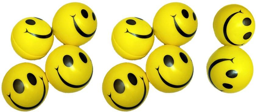 balaji international Stress Reliever Cute Funny Emoji Smiley Ball [Pack of 10] - 6 cm (Yellow, Black) - 6 cm-picture-25