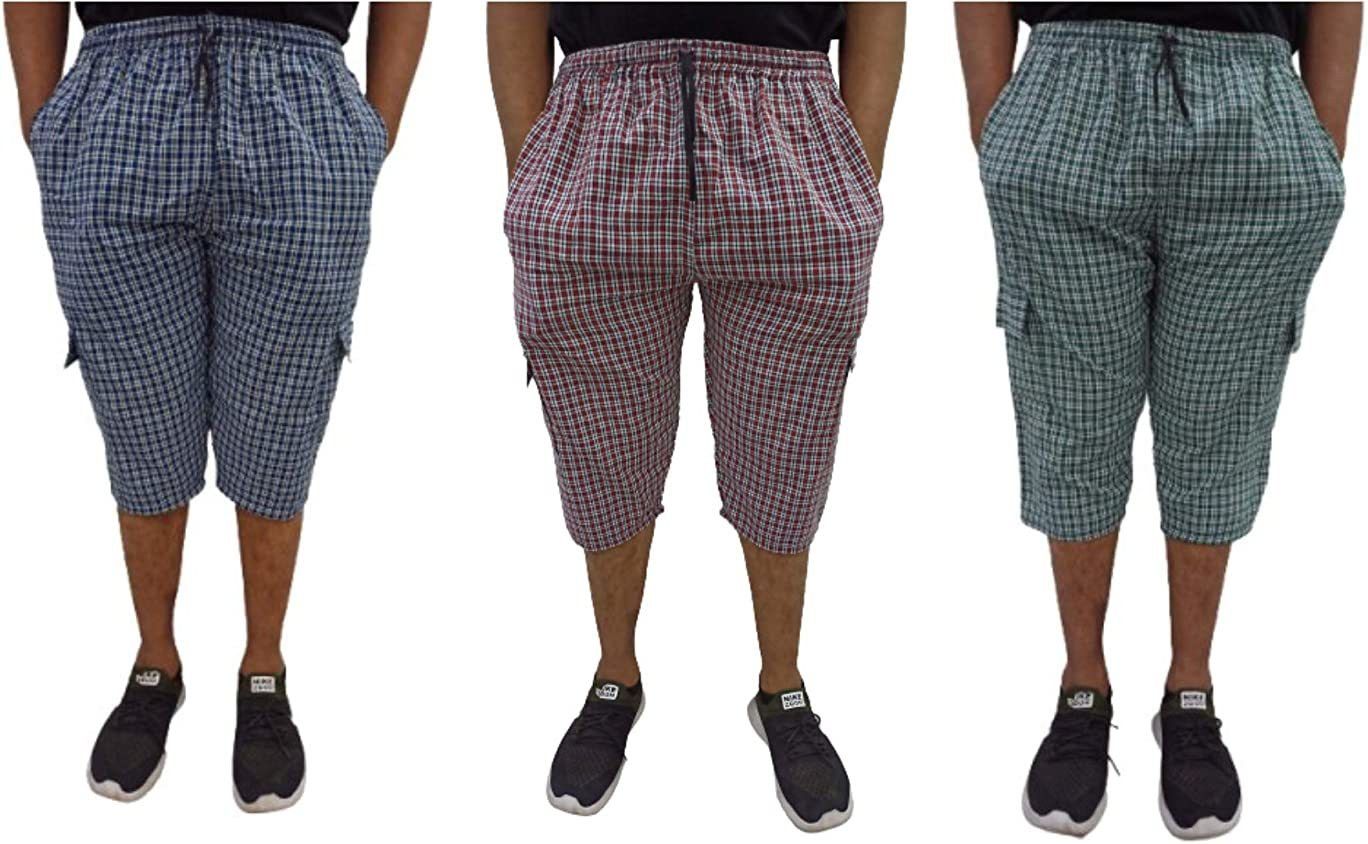 finefashion Checkered Men Three Fourths-picture-32