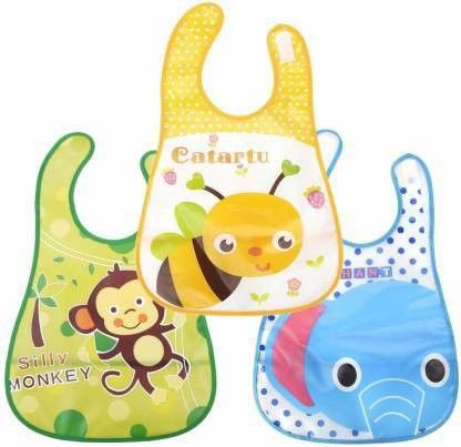 babygo Plastic Waterproof Baby Apron with Bib (Pack of 3) Random Color-picture-17