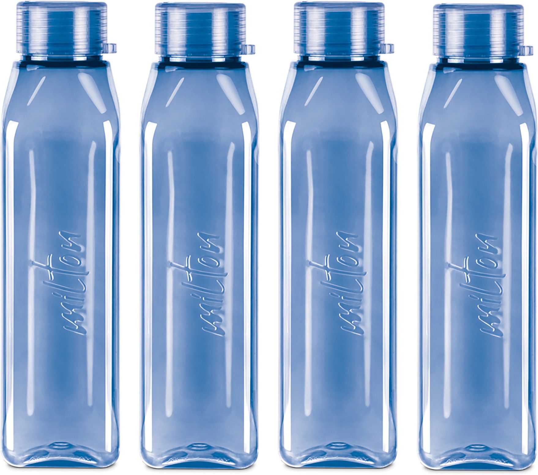 Prime 1000 Pet Water Bottle, Set of 4, 1 Litre Each, Blue 1000 ml Bottle