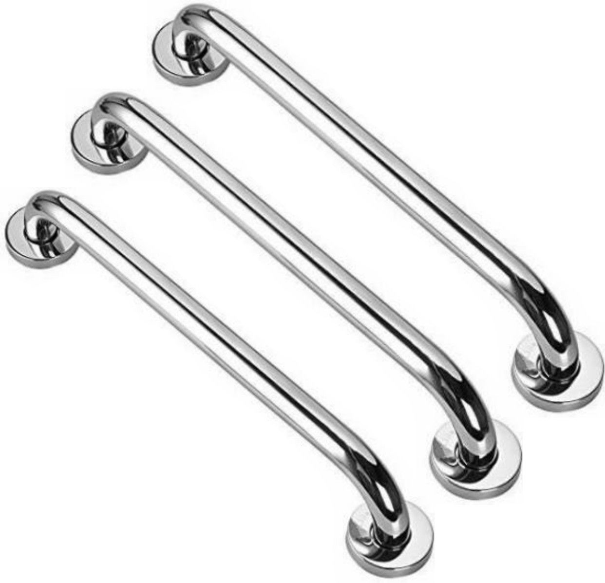 gold bell Shower Grab Bar 12''Inch Heavy Quality Stainless Steel Chrome Finish Towel Rod ( Pack 3 ) Shower Grab Bar-picture-3
