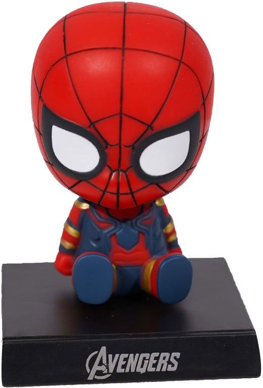 Red Spider Spring Head Moving Had Bobble head Spring Dancing PVC Bobble Spring Dancing Doll Toy Car Dashboard Bounce Toys for Car Interior Dashboard Expression BobbleHead (Multicolor)-image-2