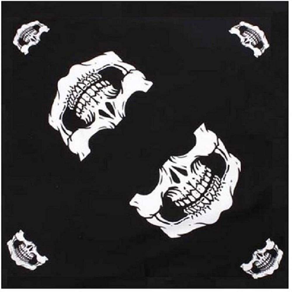 Bodytech SKULL Fancy Stylish Printed Hanker Chief (Bandana) For Men, Women, Boys & Girls ["Black"] Handkerchief-image-25