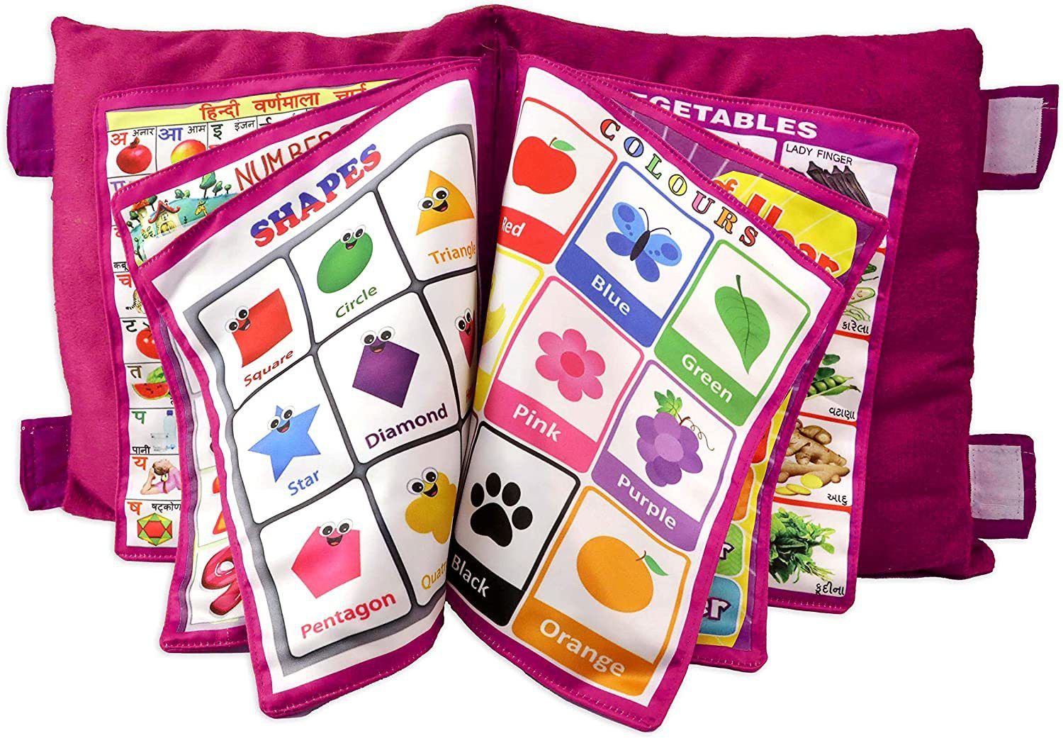 Learning Pillow Microfibre Alphanumeric, Fruits, Nature, Animals, Birds Cushion Pack of 1-image-25