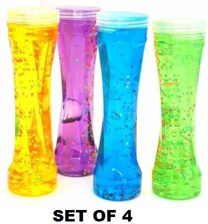 Designer and Pretty Crystal Colorful Sparkling Glittery Slime for Kids Pack of 4 Multicolor Putty Toy