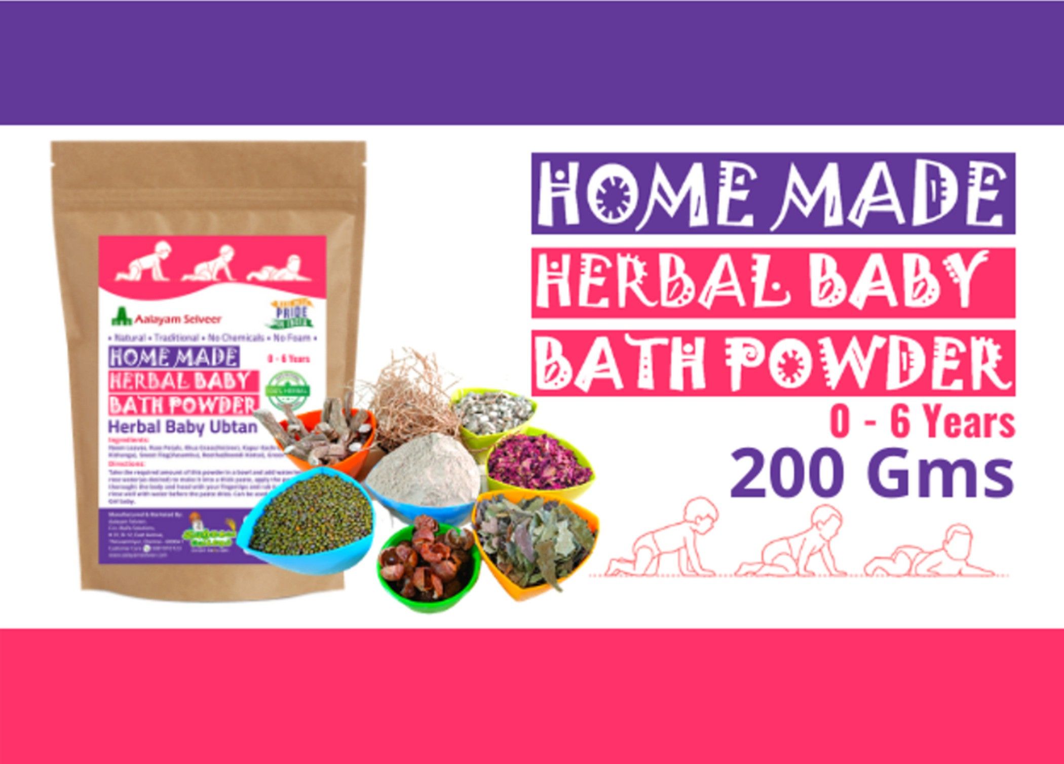 Home Made Herbal Baby Bath Powder(Herbal Baby Ubtan)