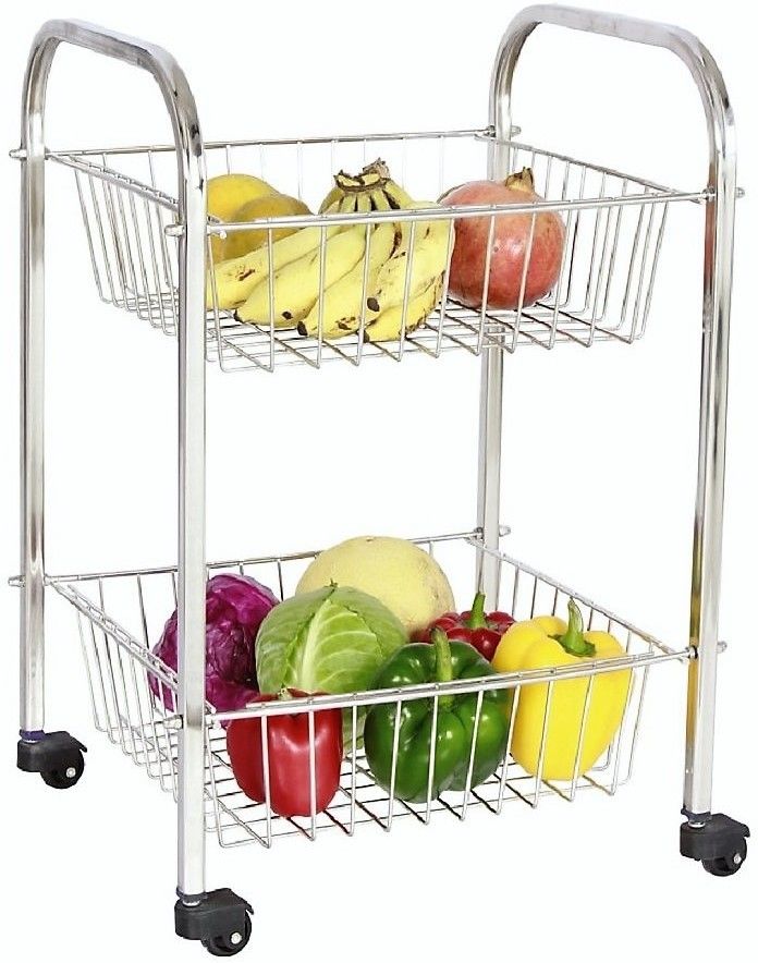 amol Premium Stainless steel Vegetable / Potato / Onion / Fruit Kitchen Rack Trolley Stainless Steel Kitchen Trolley-picture-11