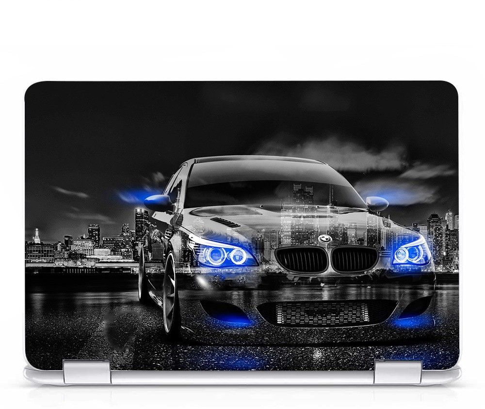 POINT ART HQ Laptop Skin Decal Sticker Glossy Vinyl Fits Size Bubble Free - BMW Blue Light Vinyl Laptop Decal 15.6-image-5