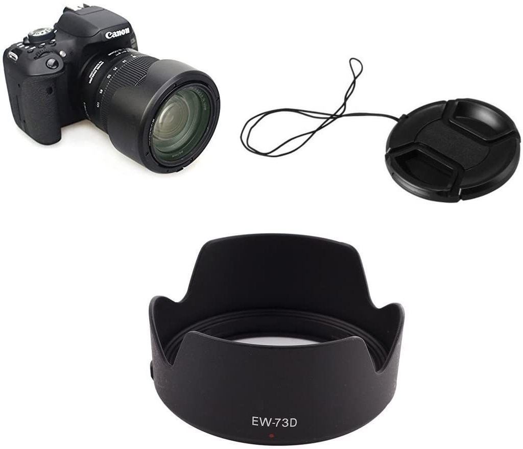 Schsteindar EW-73D Camera Lens Hood for Canon 80D / 760D Camera with Canon EF-S 18-135mm f/3.5-5.6 IS USM Lens and 67mm Lens CapLens Hood-image-38