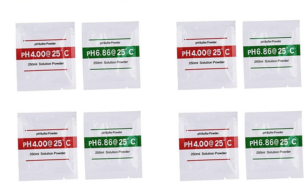 merrito 8 Pcs Ph Buffer Solution Powder Ph Test Meter Measure Calibration pH Indicators pH Indicators image 1
