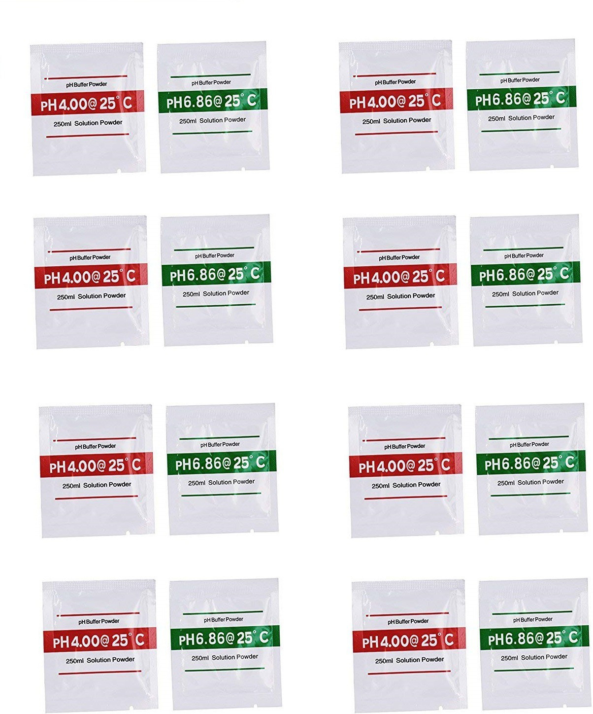 merrito 16 Pcs Ph Buffer Solution Powder Ph Test Meter Measure Calibration pH Indicators pH Indicators image 1