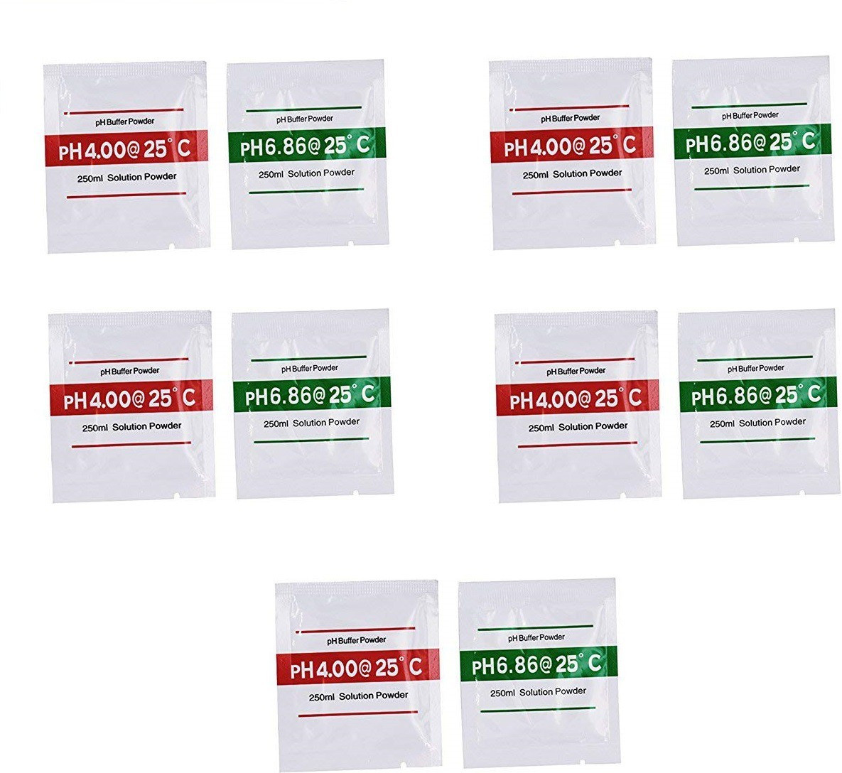 merrito 10 Pcs Ph Buffer Solution Powder Ph Test Meter Measure Calibration pH Indicators pH Indicators image 1