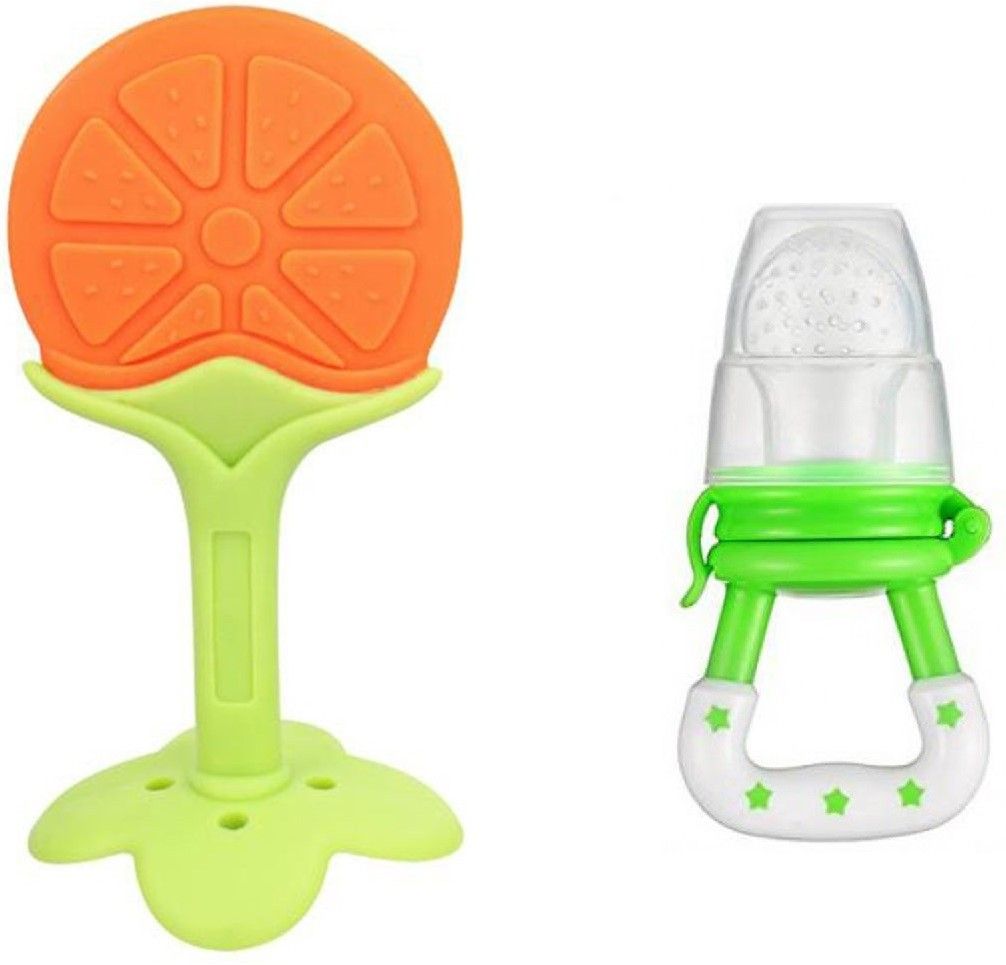 little warriors Baby Teething Toys Soft and Natural Fruit Shape Teether for Baby Includes Hygienic Case and Baby Fruit Nibbler Pacifier for Baby (Combo Saver Pack of 2) Teether and Feeder-picture-20