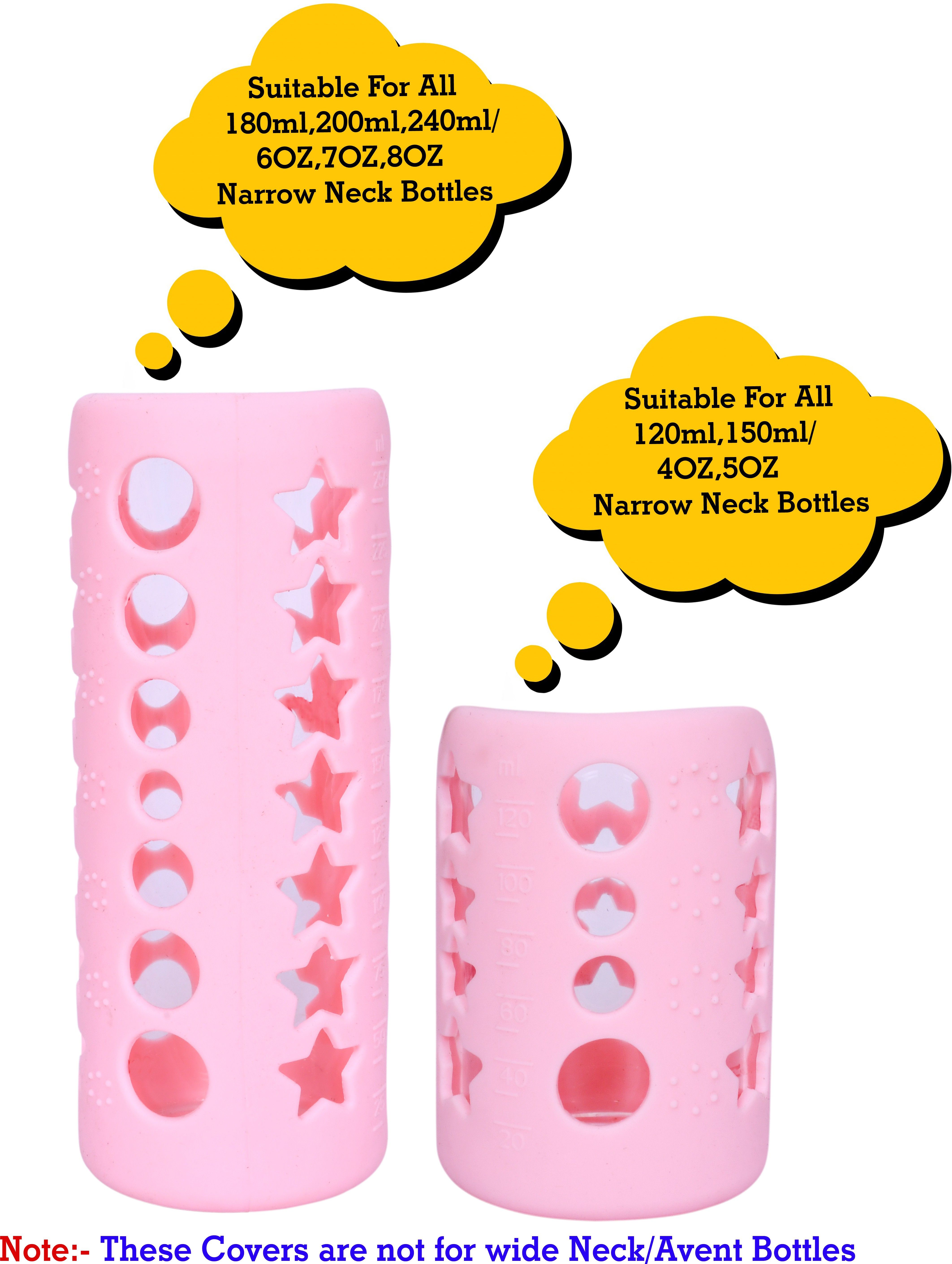 the little lookers Baby Feeding Bottle Silicone Warmer Cover/Sleeve Holder/Insulated Protection for Newborns/Infants/Babies (Pack of 2) (Pink, 120 & 240 ML)-picture-12