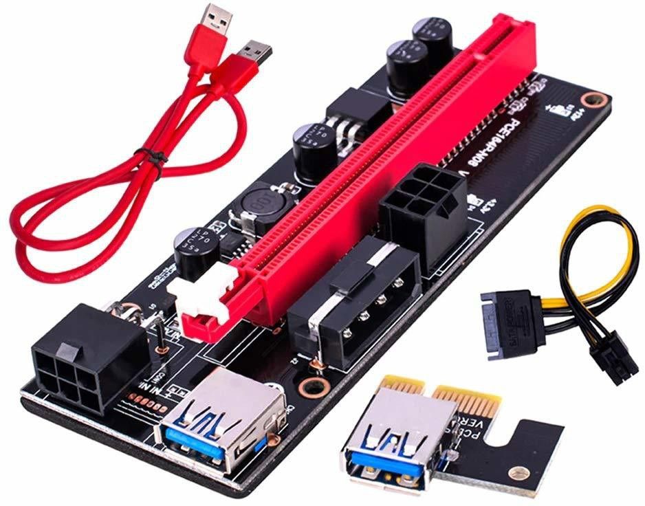 Xsentuals PCIe Riser Adapter Card VER009S / 009S Black & Gold 16x to 1x 60cm USB 3.0 Extension Cable - GPU Riser Adapter - Mining Bitcoin, Ethereum ETH Zcash ZEC Monero XMR GDDR4 16 GB NVIDIA Chipset 64 bit 120 MHz Graphics Card-image-13