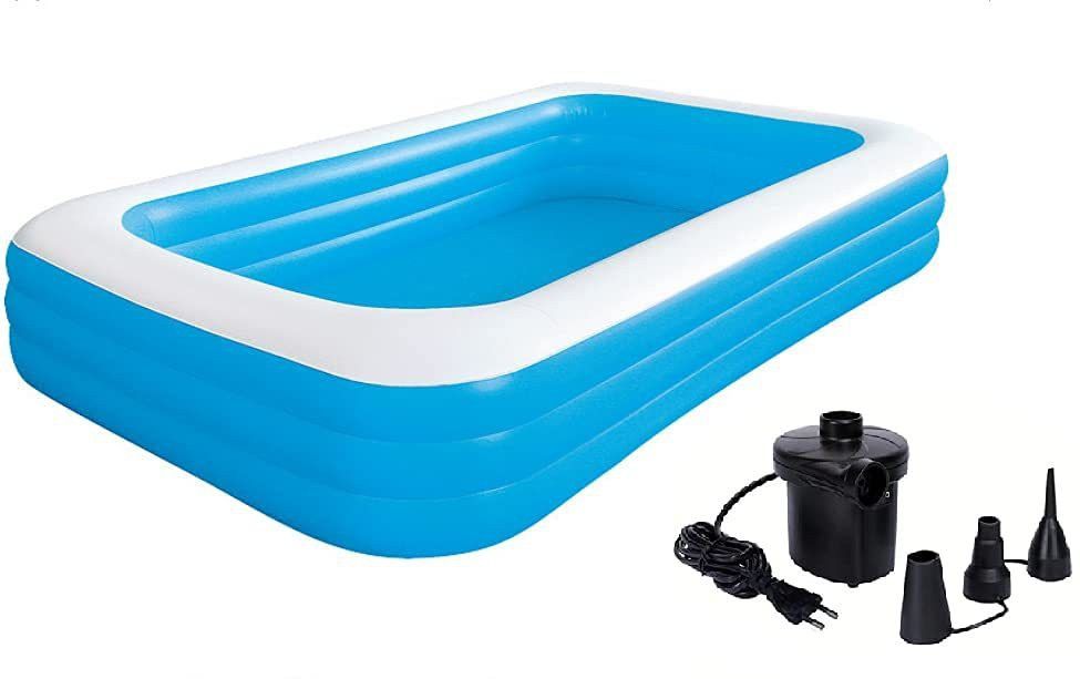bloriza Swim Family Swimming Pool Baby Kids Spa with Electric Pump Size Inflatable Swimming Pool-picture-11