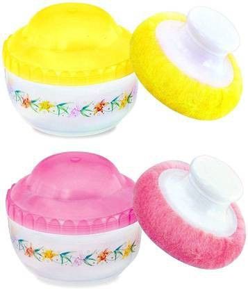happy baby Baby Body Powder Puff Sponge Container For Babies And Kids Use For Cosmetic Powder Box-picture-11