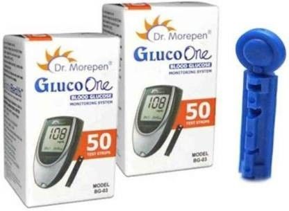 Dr. Morepen BG 03 100STRIPS+100LANCETS 100 Glucometer Strips-picture-37