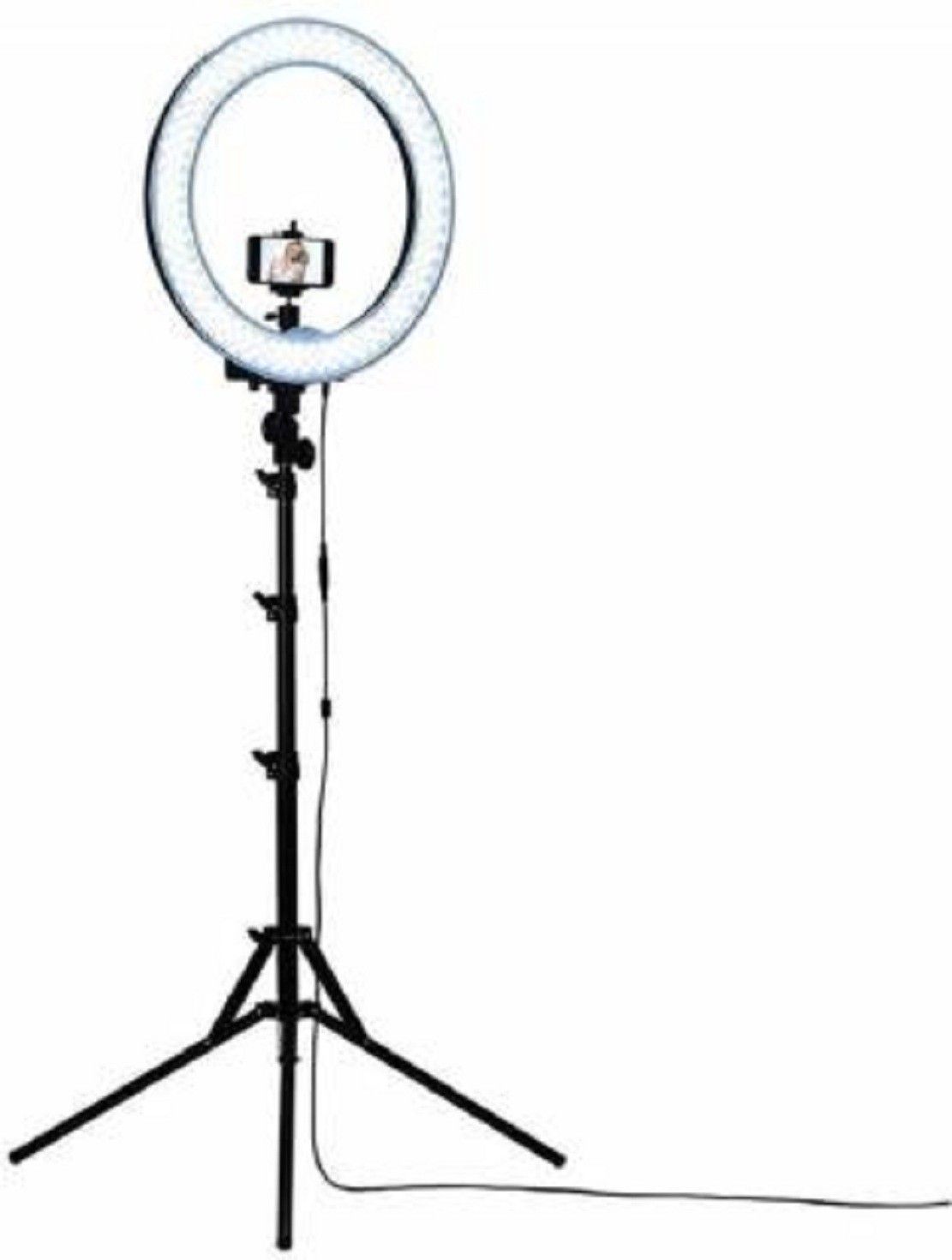 Equipagecart Selfie Ring Light , LED Ring Light 360 Rotation Ball Head, Adjustable Ring Light for Makeup/Photography/Live Streaming Compatible with Mobile phones Ring Flash-image-1