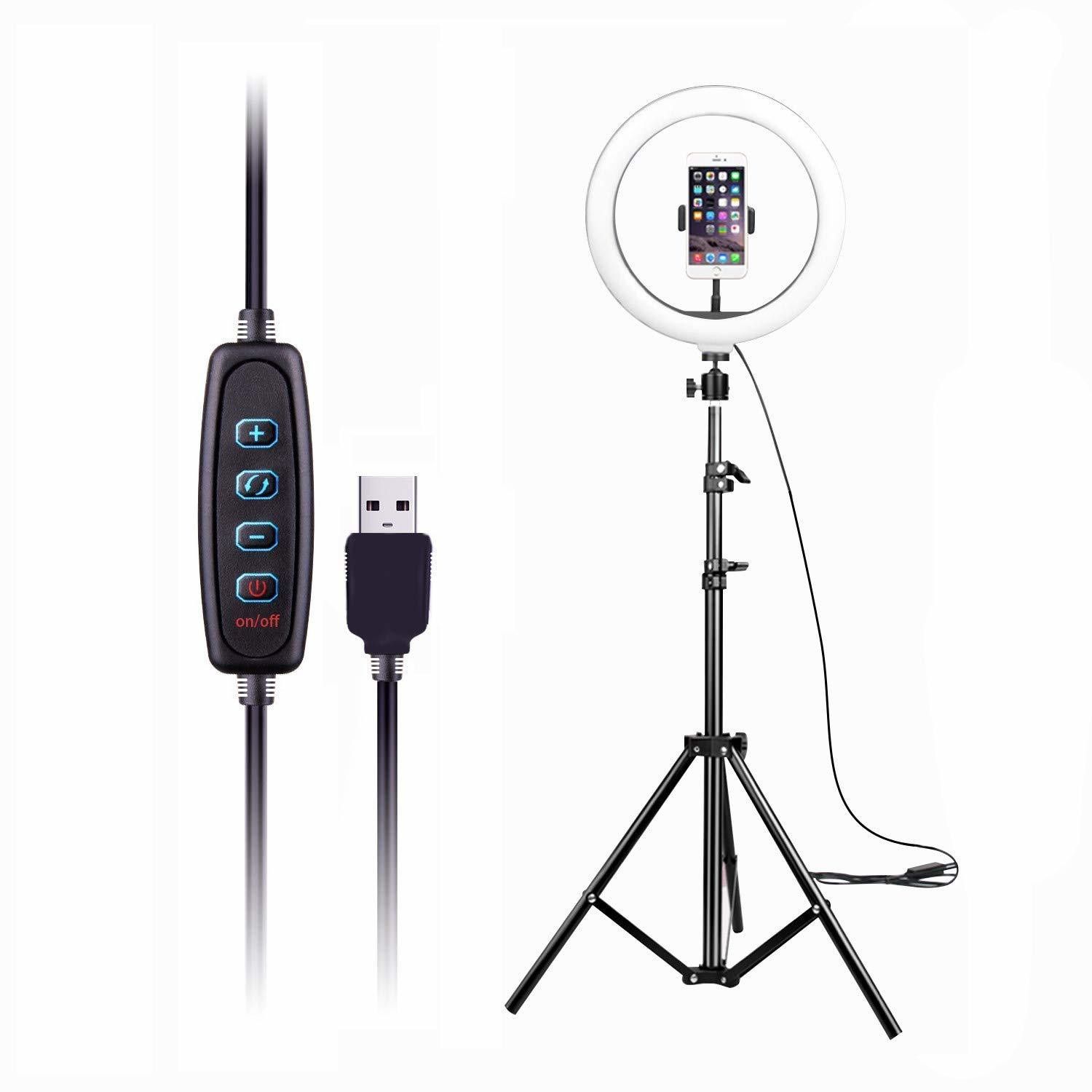 JAMMY ZONES Big Selfie Ring Light 10" with 7ft Tripod Stand for video,Reels Studio J115 Ring Flash