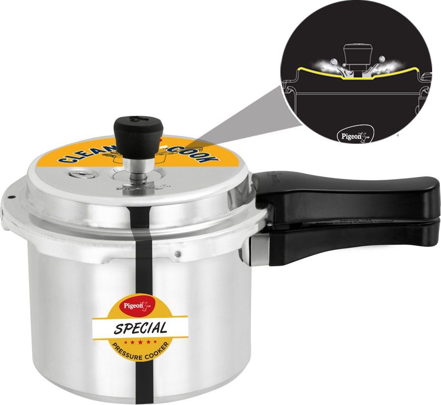 pigeon Special Spill Free Clean Cook Induction Bottom Aluminium Pressure Cooker 3 L Induction Bottom Pressure Cooker-picture-23