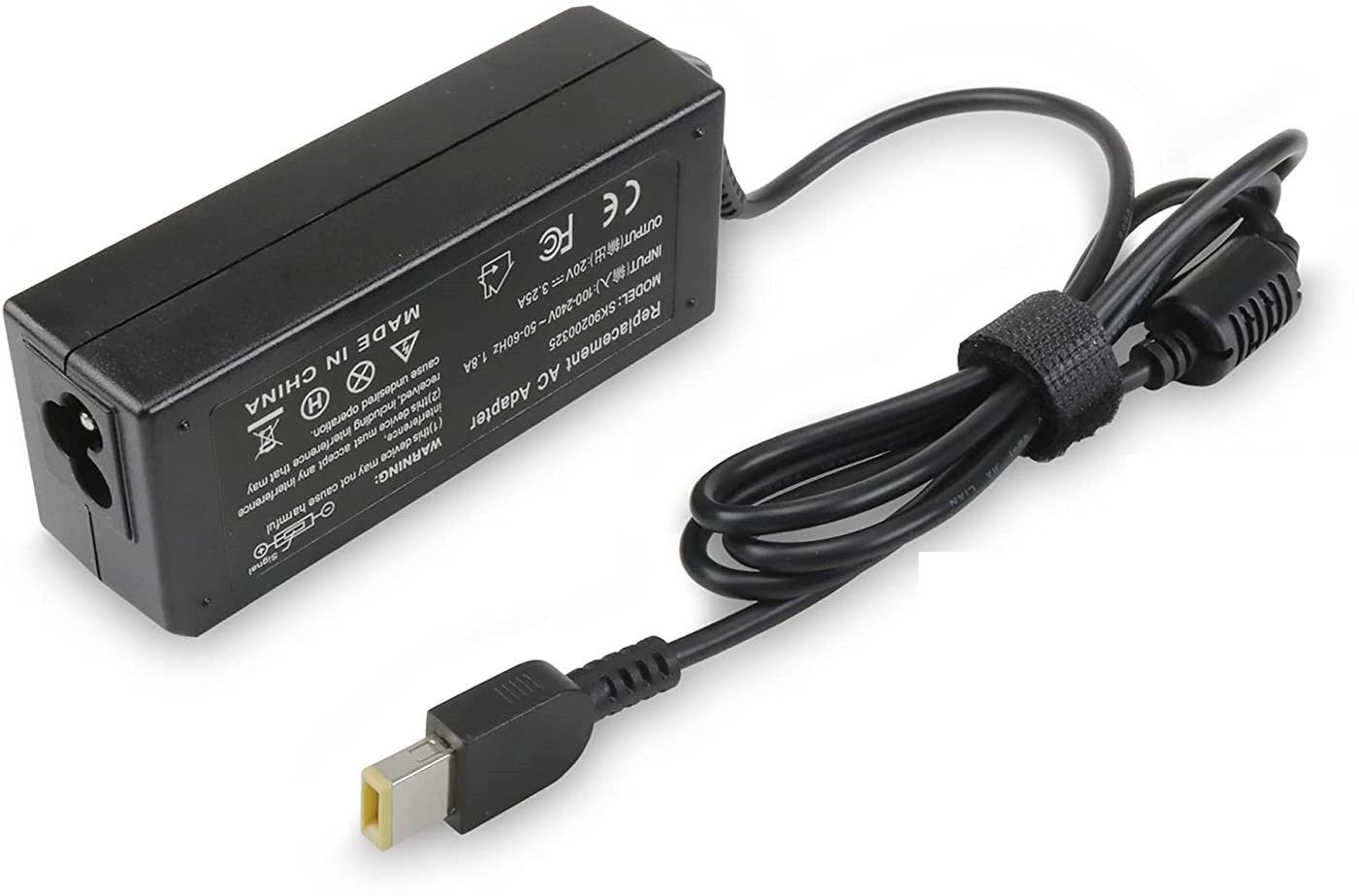 WISTAR 65W 20V 3.25A Laptop Charger USB Tip Compatible with Lenovo Thinkpad E440 E450 E550 E560 T430 T440 T440S T440P T450 T460 T460S G50 G50-45 G50-70 G50-80 Z50 Z50-70 Z50-75 Power Supply Cord Plug 65 W Adapter