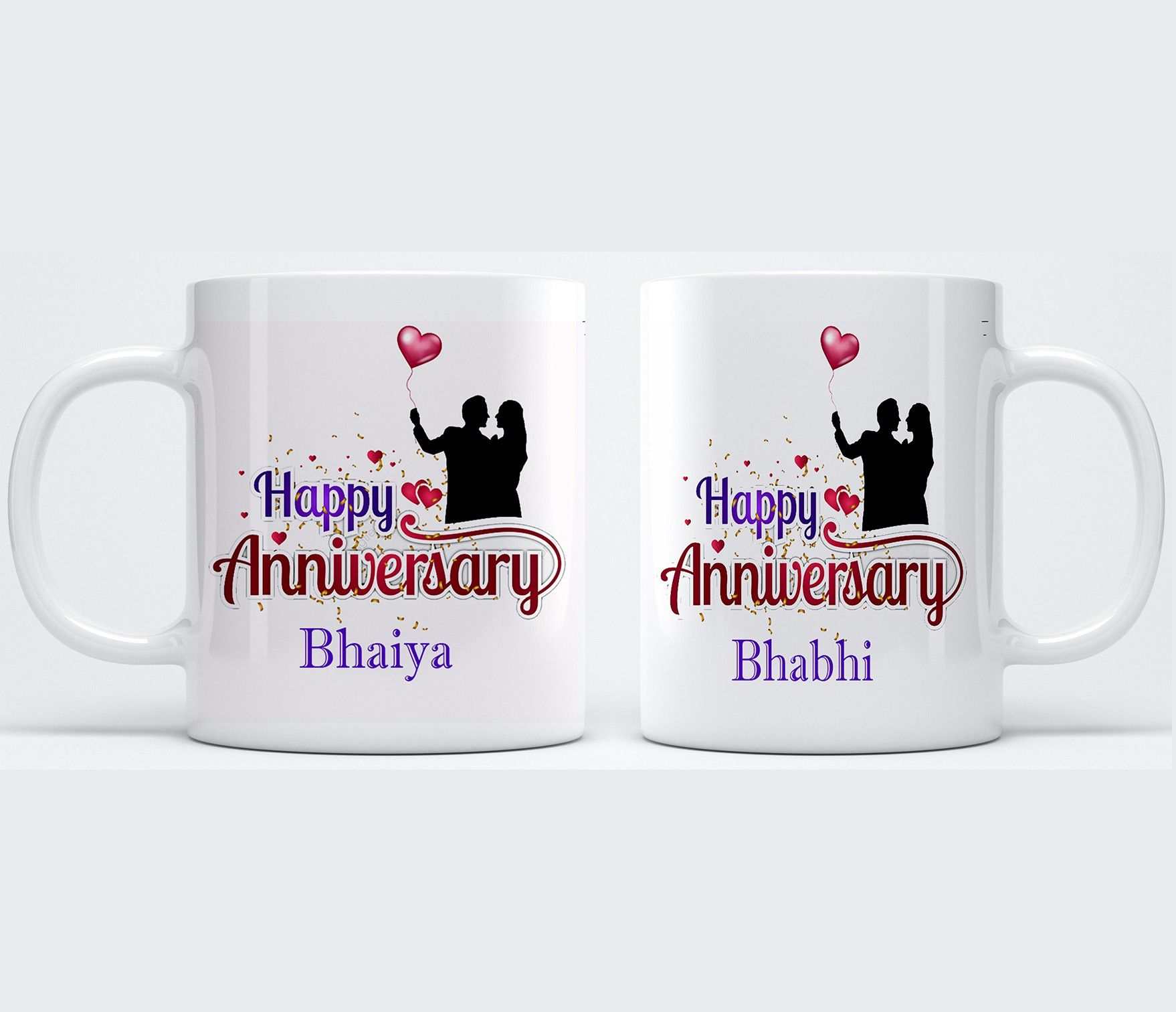 p89m Gift Happy Anniversary Bhaiya ,Bhabhi Couple Ceramic Coffee MUG Set of 2 Ceramic Coffee \Happy Anniversary Bhaiya And Bhabhi Cute Set Ceramic Coffee Mug-picture-22