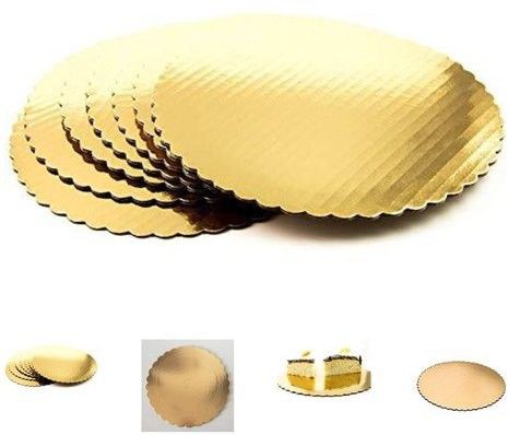 10 INCH Round Flower Cut Cake Board, Base, 5 Piece Star Board Quality With Thermal Lamination Paper Cake Server