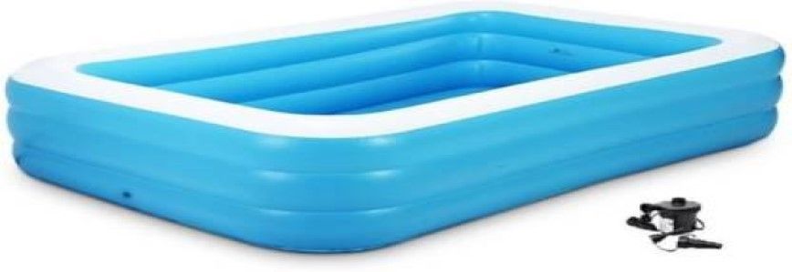 PREMIUM (10EET VIREX USA *11) JUMBO PREMIUM 10 FEETS LENGTH AND 6 FEETS WIDTH ,3 LAYERS FULL FAMILY SIZE RECTANGULAR WATER BATH SWIMMING POOL FOR KIDS AND ADULTS WITH DRAINAGE VALVE AT THE BOTTOM. BEST SELLER ,PEOPLE CHOICE 10FEETS JUMBO FAMILY WATER SWIMMING POOL FOR ALL AGE GROUP FAMILY MEMBERS. Inflatable Swimming Pool WITH electric air pump (Blue) Inflatable Swimming Pool, Inflatable Toy Pump (Blue) Inflatable Swimming Pool, Inflatable Toy Pump-image-33