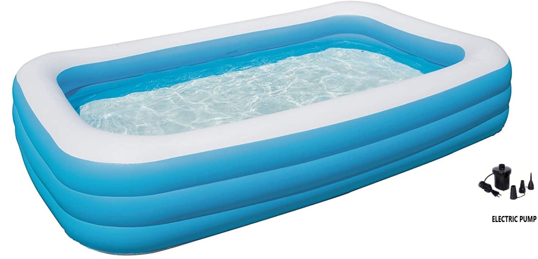 PREMIUM (10EET VIREX USA *6) JUMBO PREMIUM 10 FEETS LENGTH AND 6 FEETS WIDTH ,3 LAYERS FULL FAMILY SIZE RECTANGULAR WATER BATH SWIMMING POOL FOR KIDS AND ADULTS WITH DRAINAGE VALVE AT THE BOTTOM. BEST SELLER ,PEOPLE CHOICE 10FEETS JUMBO FAMILY WATER SWIMMING POOL FOR ALL AGE GROUP FAMILY MEMBERS. Inflatable Swimming Pool WITH electric air pump (Blue) Inflatable Swimming Pool, Inflatable Toy Pump (Blue) Inflatable Swimming Pool, Inflatable Toy Pump-image-17