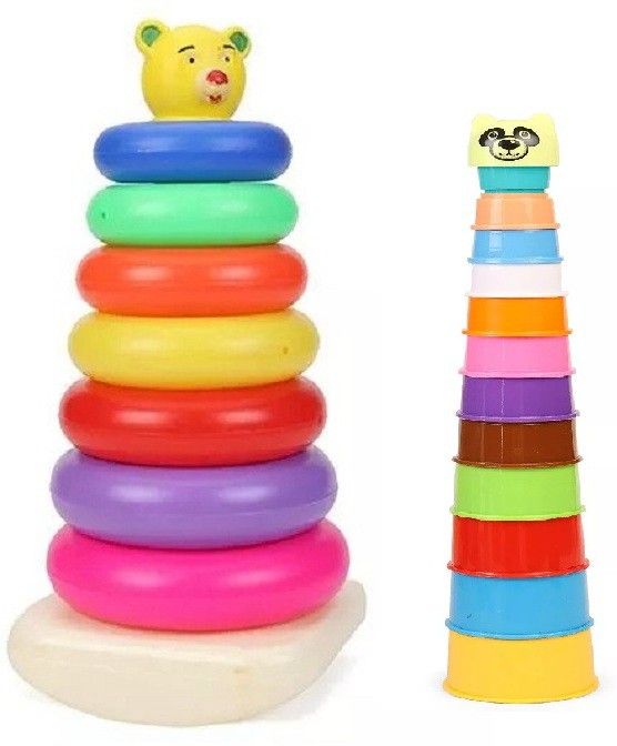 nabhya Pack Of 2 Stacking Toys Teddy Sr And Stacking Cup for Kids (Combo of 2 Toys)-picture-17
