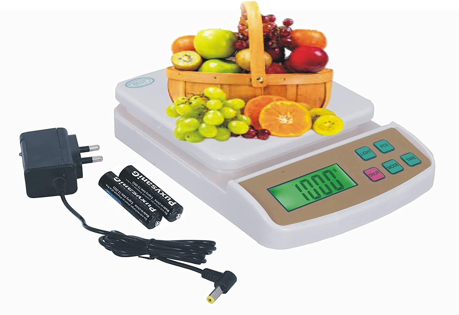 Gentle e kart ® Multipurpose Portable Electronic Digital Weighing Scale Weight Machine with Adapter (10 Kg - with Back Light) Weighing Scale image 1