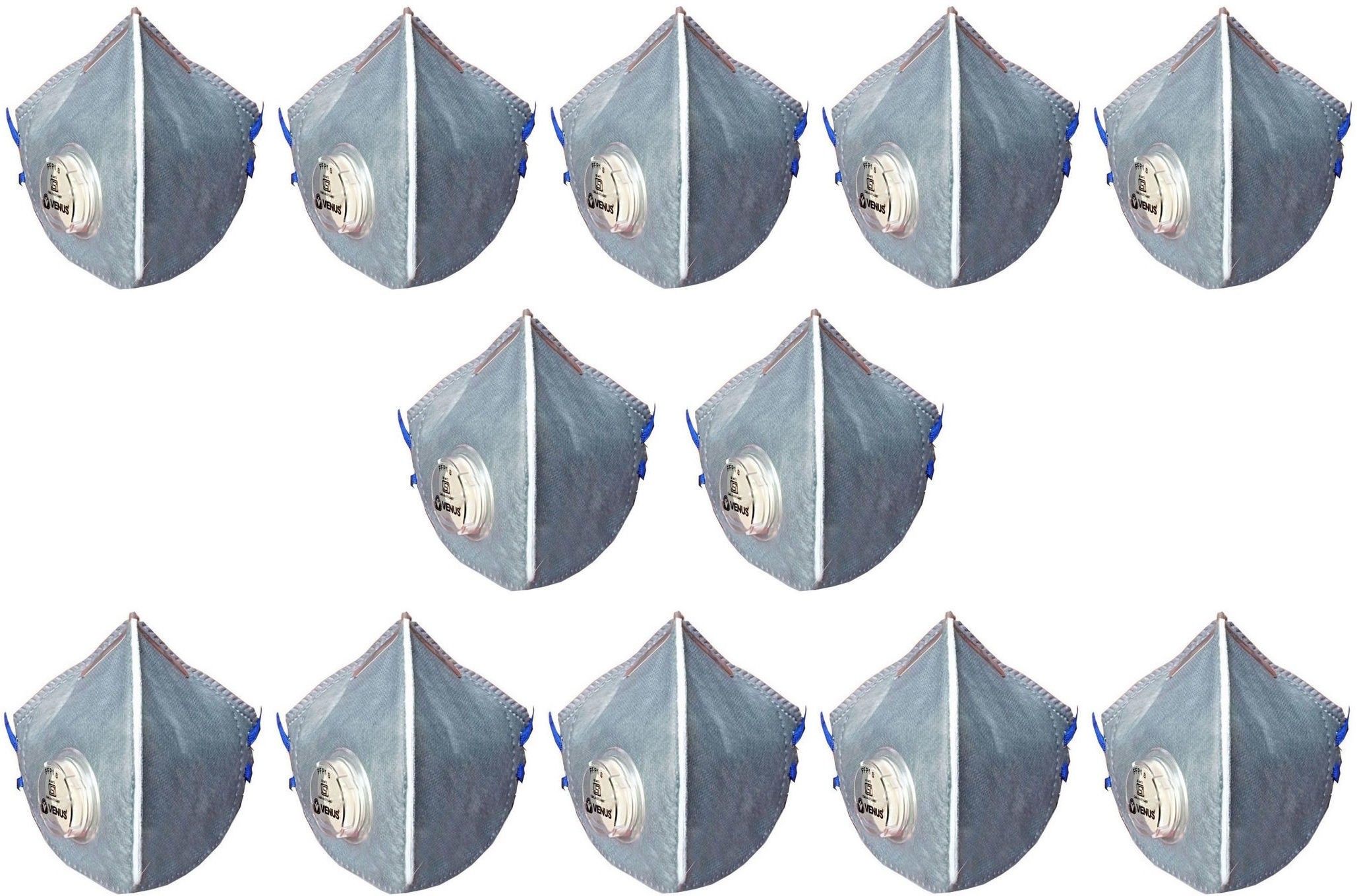 Mask With Carbon Activated Filter Pack of 12 Mask For Women Men Kids Reusable Washable Mask Anti Pollution Antivirus Mask Premium High Quality Mask With Adjustable Noseclip Headloop ISI Certified Grey Mask Reusable, Washable-image-16