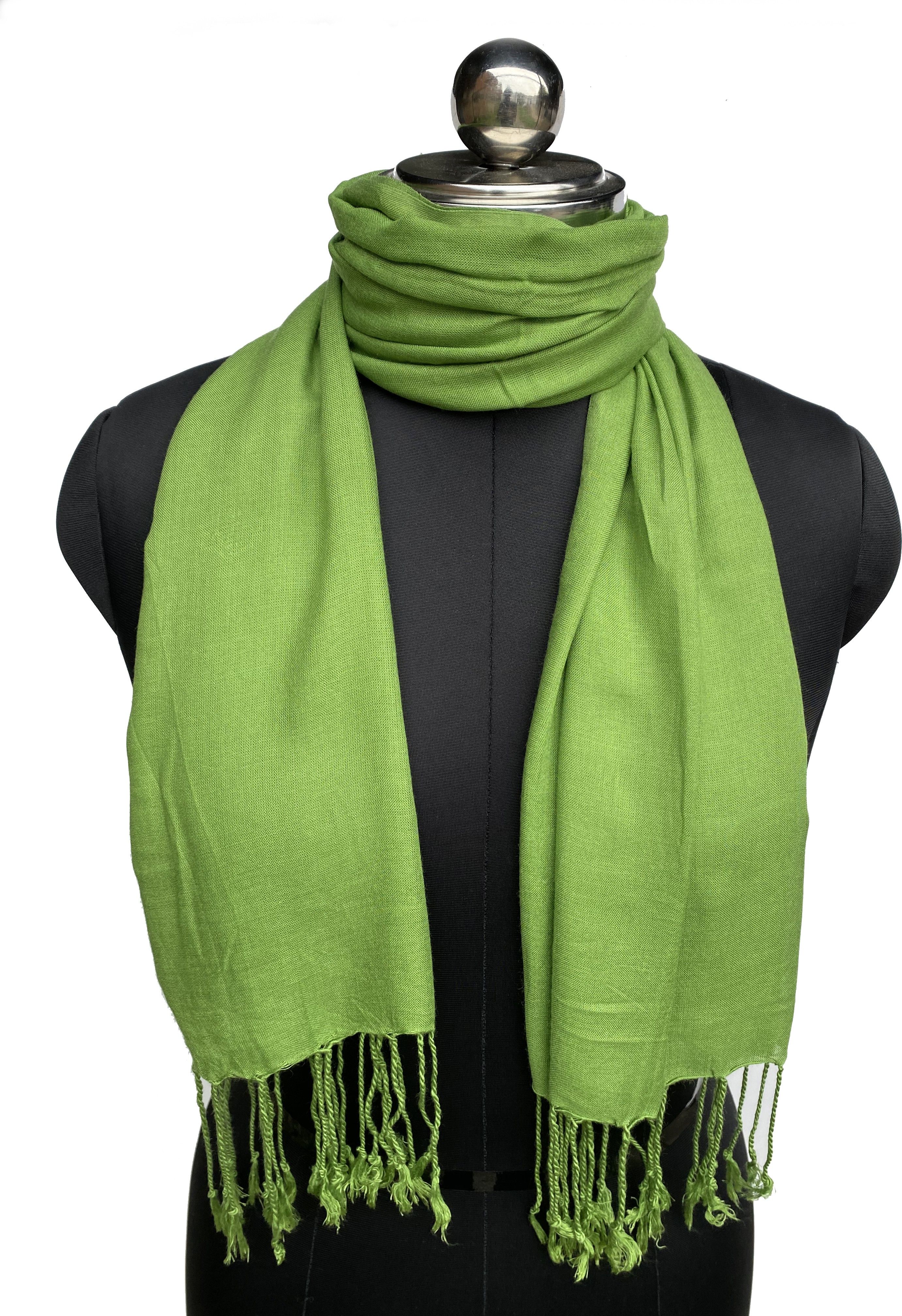 noraa Solid Viscose Women Green Scarf-picture-16